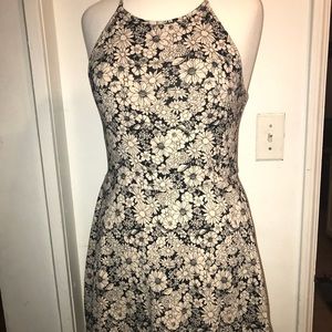 Black and cream floral dress